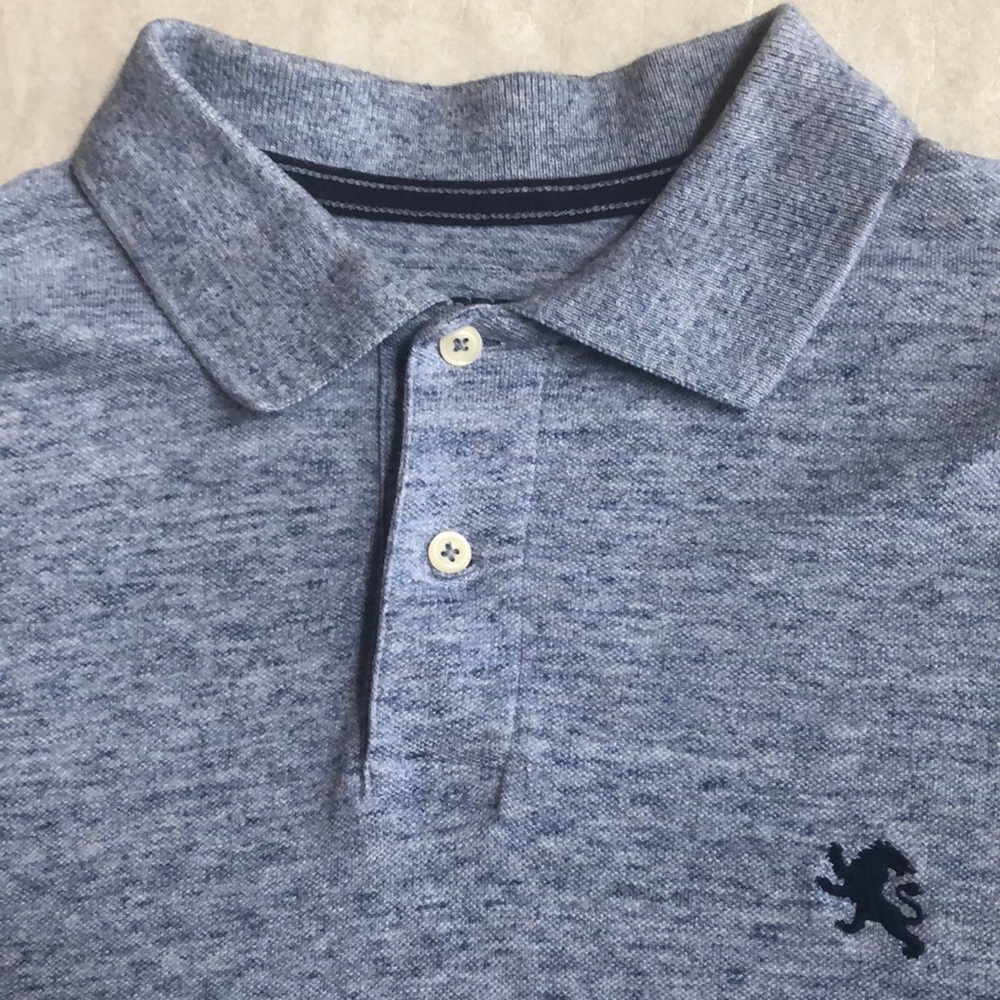Express Men's 100% Cotton Light Blue Pique Polo Short Sleeves Shirt Size M - Picture 3 of 11